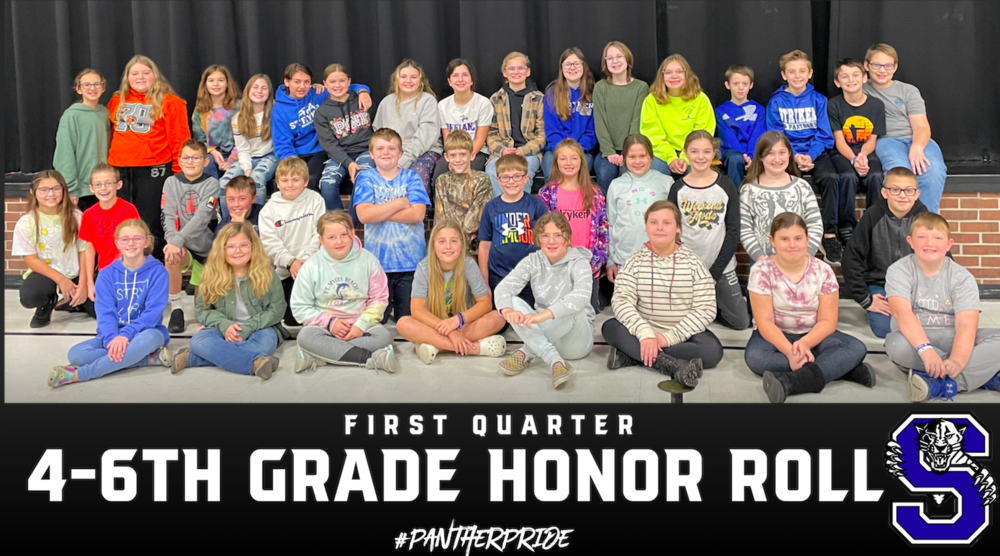 First Quarter 4-6th Grade Honor Roll