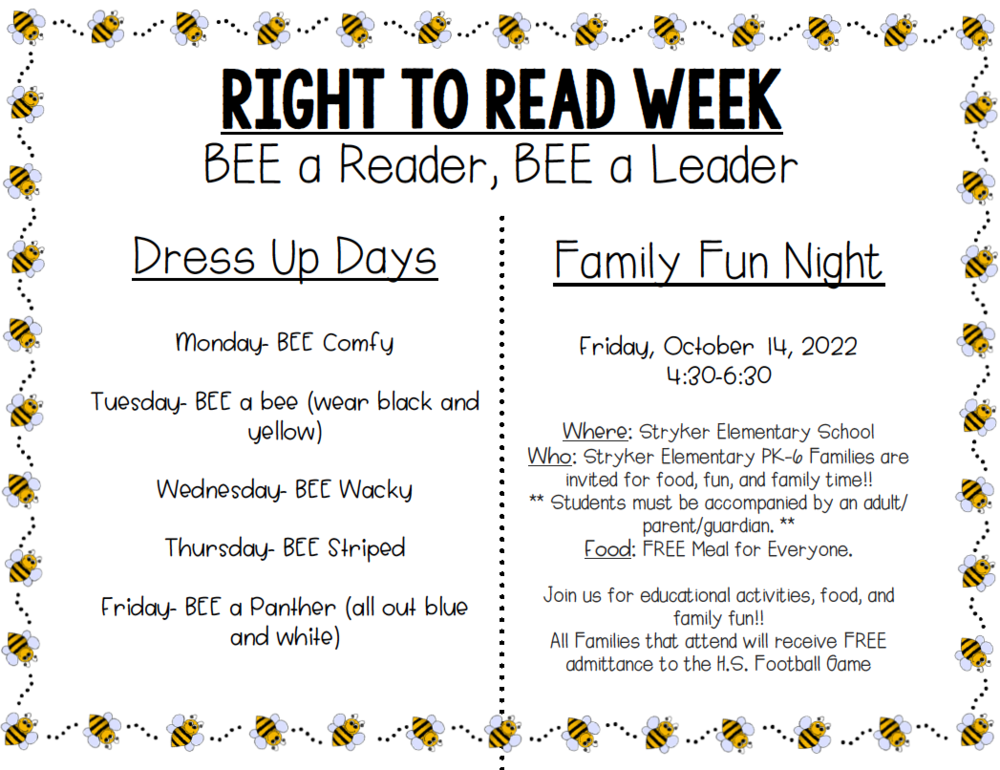 Right to Read Week/Family Fun Night